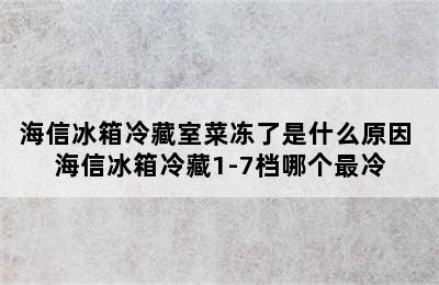 海信冰箱冷藏室菜冻了是什么原因 海信冰箱冷藏1-7档哪个最冷